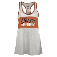 Débardeur dos nageur Tracy Pressbox blanc/orange brûlé pour femme, Texas Longhorns