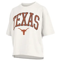 T-shirt surdimensionné blanc Pressbox Texas Longhorns Nelson Arch Over avec logo, longueur à la taille