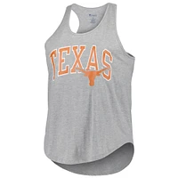 Women's Profile Heather Gray Texas Longhorns Arch Logo Racerback Scoop Neck Tank Top