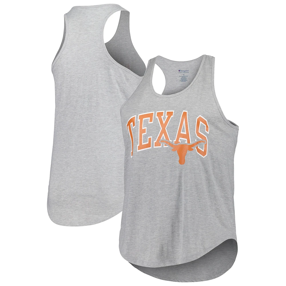 Women's Profile Heather Gray Texas Longhorns Arch Logo Racerback Scoop Neck Tank Top