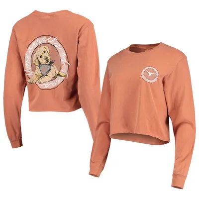 Texas Longhorns Women's Best Friend Crop Long Sleeve T-Shirt - Orange