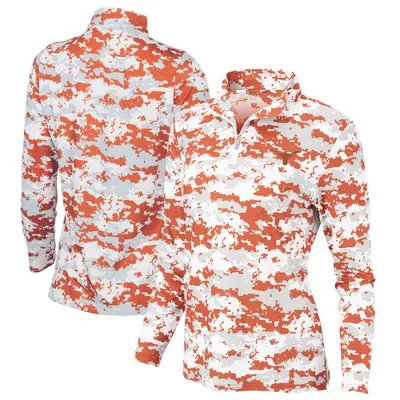 Texas Longhorns Women's Digital Camo Performance Quarter-Zip Pullover Jacket - Orange