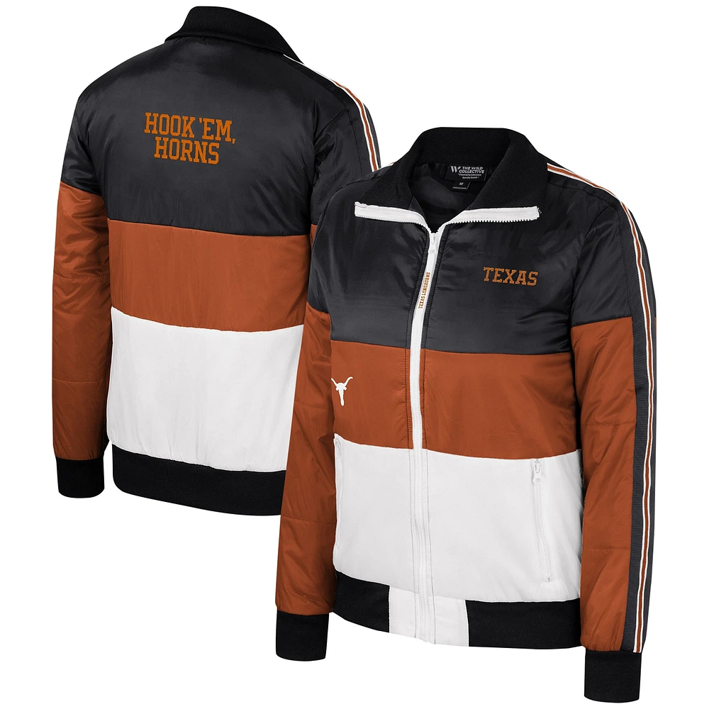 Veste matelassée entièrement zippée The Wild Collective Texas Orange Longhorns pour femmes