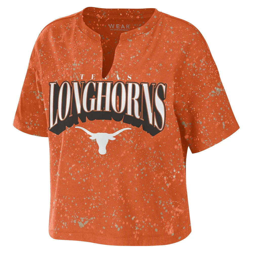 Women's WEAR by Erin Andrews Burnt Orange Texas Longhorns Splatter T-Shirt