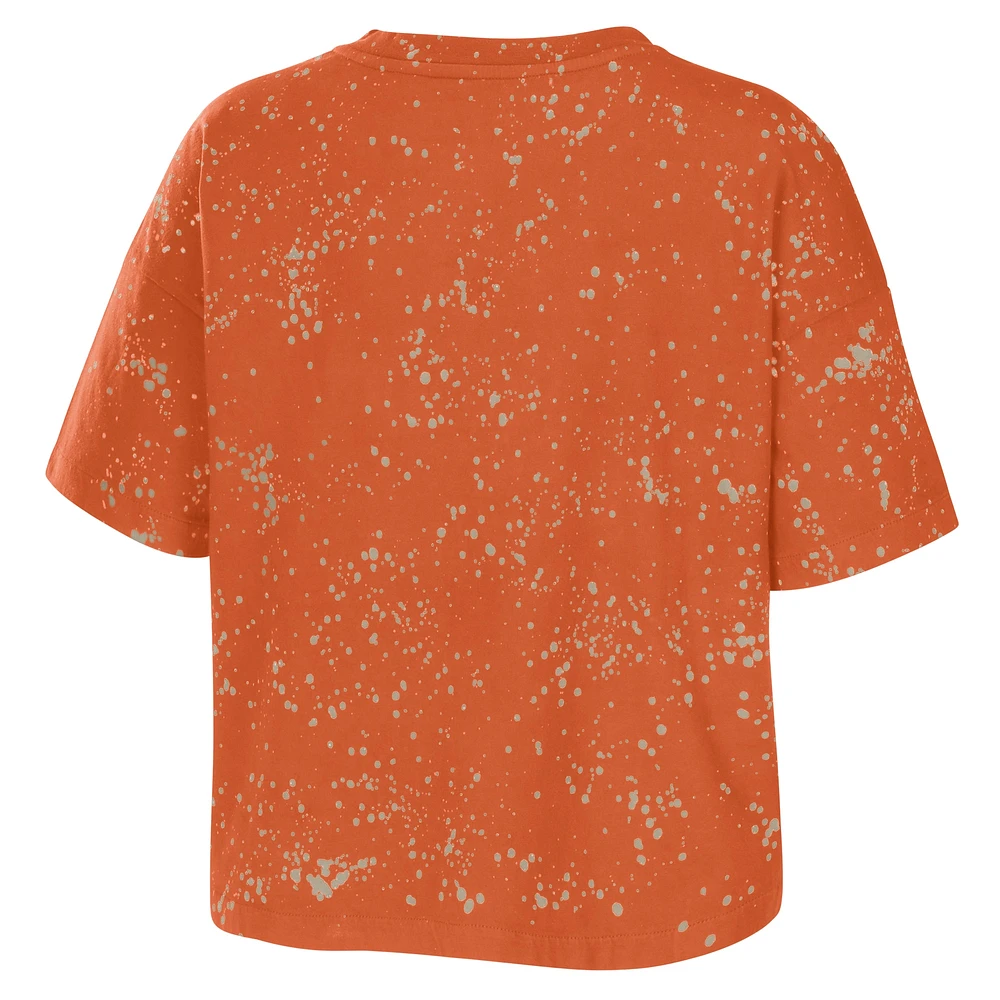 Women's WEAR by Erin Andrews Burnt Orange Texas Longhorns Splatter T-Shirt