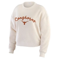 Women's WEAR by Erin Andrews  Cream Texas Longhorns Rib-Knit Long Sleeve T-Shirt & Pants Lounge Set