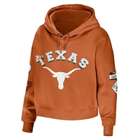 Women's WEAR by Erin Andrews Texas Orange Longhorns Sweat à capuche court en technique mixte