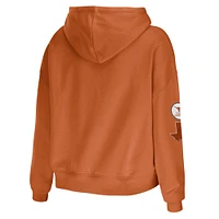 Women's WEAR by Erin Andrews Texas Orange Longhorns Sweat à capuche court en technique mixte