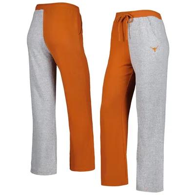 Texas Longhorns ZooZatz Women's Colorblock Cozy Tri-Blend Lounge Pants - Orange/Gray