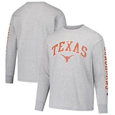 T-shirt à manches longues avec logo vieilli Texas Longhorns Champion des jeunes