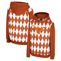 Youth Colosseum Texas Orange Longhorns Argyle The Dealio Pullover Hoodie