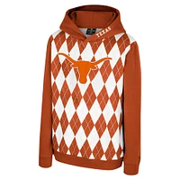 Youth Colosseum Texas Orange Longhorns Argyle The Dealio Pullover Hoodie