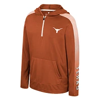 Youth Colosseum Texas Orange Longhorns Lumen Long Sleeve Quarter-Zip Hooded Windshirt