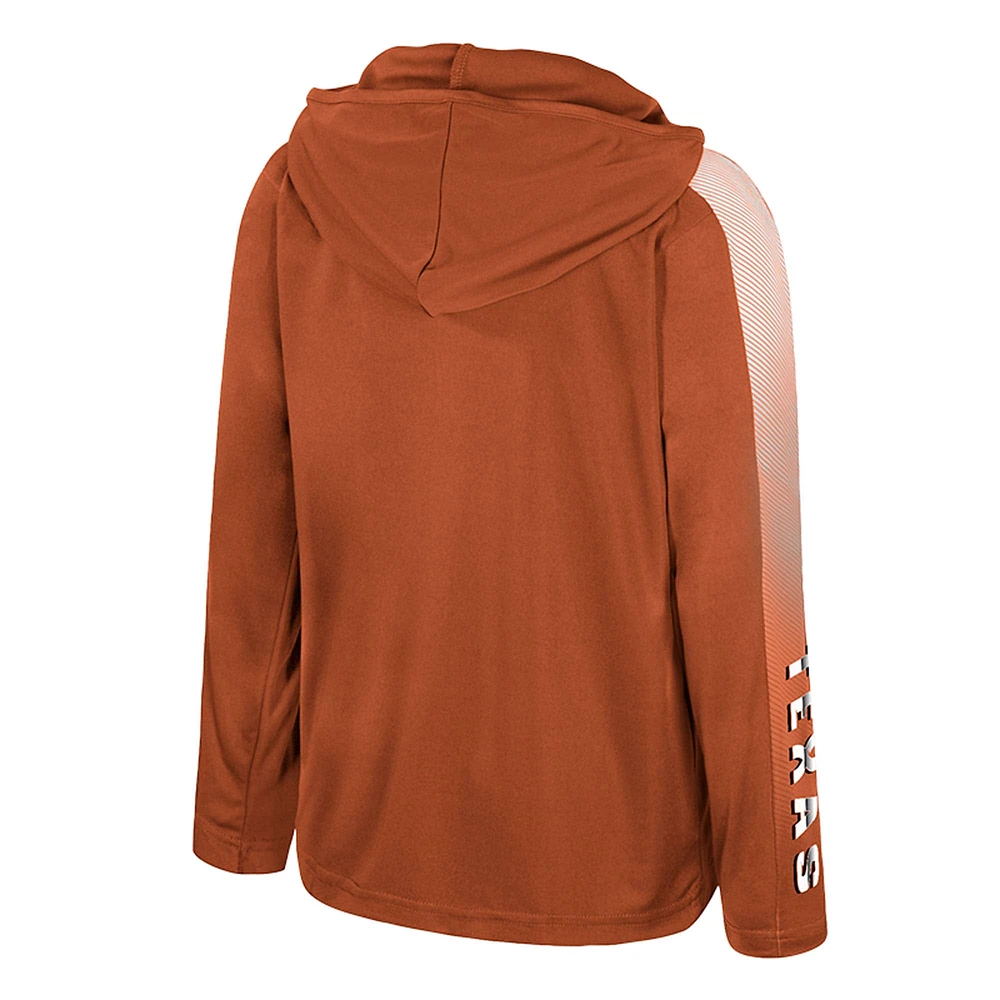 Youth Colosseum Texas Orange Longhorns Lumen Long Sleeve Quarter-Zip Hooded Windshirt