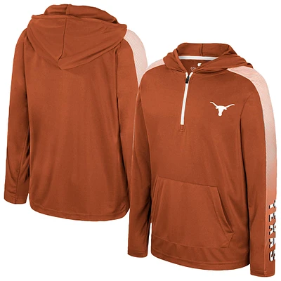 Youth Colosseum Texas Orange Longhorns Lumen Long Sleeve Quarter-Zip Hooded Windshirt