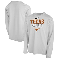 T-shirt Nike Texas Longhorns 2023 On Court Sole Bench pour jeune, blanc