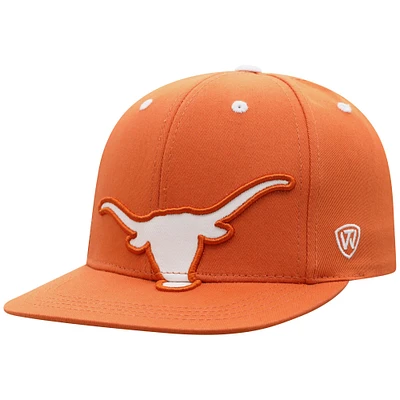 Casquette snapback surdimensionnée avec logo orange Texas Longhorns Top of the World pour jeunes