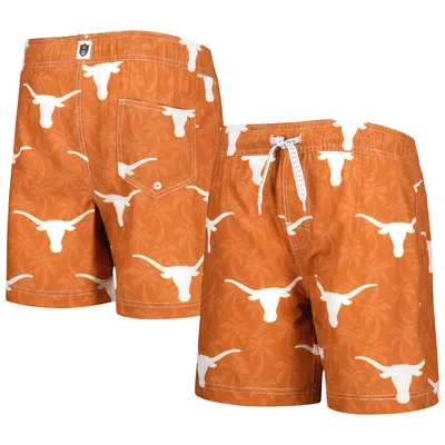 Texas Longhorns Wes & Willy Youth Palm Tree Swim Shorts - Orange