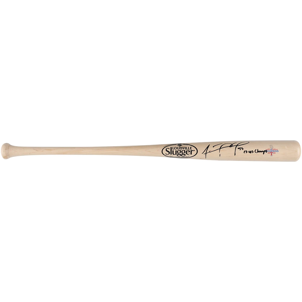 Adolis Garcia Texas Rangers Autographed 2023 World Series Champions Louisville Slugger Logo Bat with "23 WS Champs" Inscription