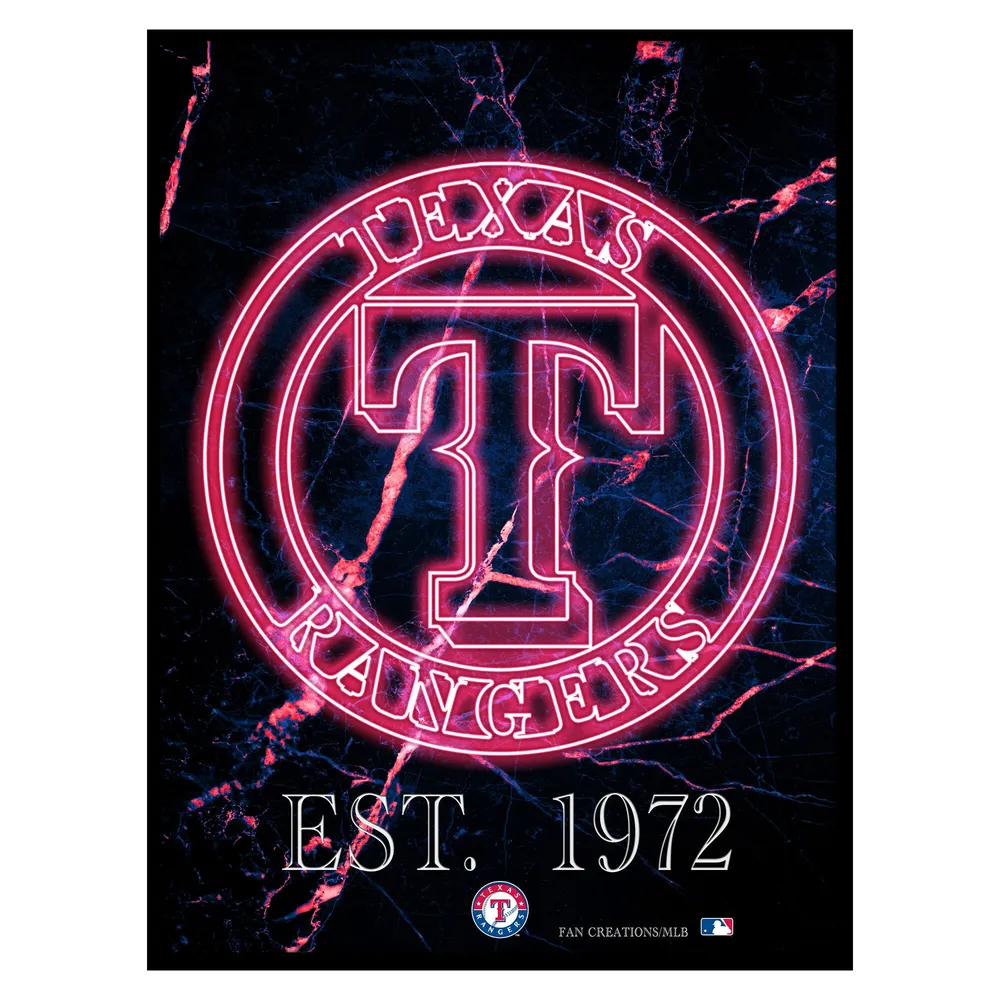 Lids Texas Rangers 12'' x 16'' Framed Circle Logo Print - Black