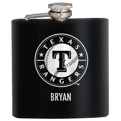 Texas Rangers 6oz. Personalized Stealth Hip Flask - Black