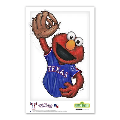 Affiche imprimée Elmo Texas Rangers 11"x 17" Sesame Street