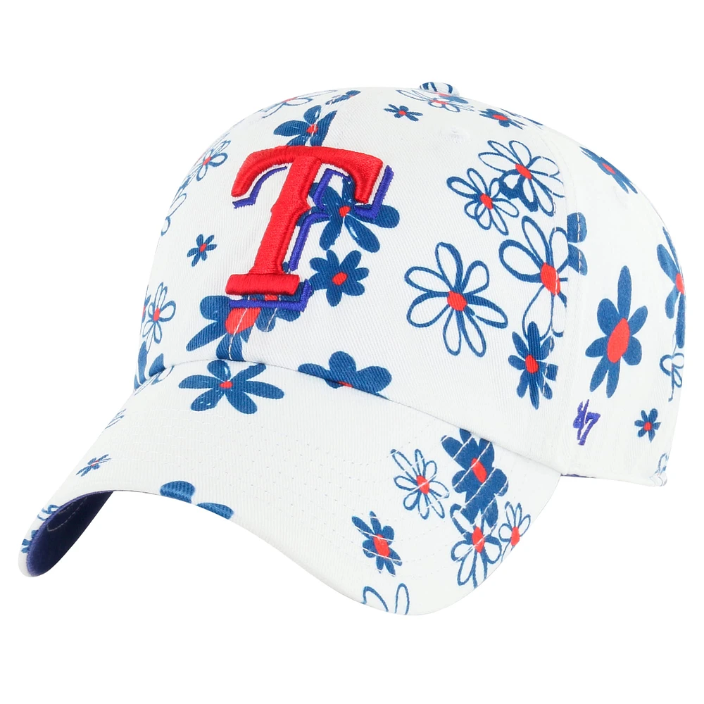 Girls Youth '47 White Texas Rangers Daisy Delight Clean Up Adjustable Hat