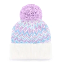 Bonnet tricoté à revers Elsa avec pompon pour jeunes filles '47 Texas Rangers blanc