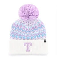 Bonnet tricoté à revers Elsa avec pompon pour jeunes filles '47 Texas Rangers blanc