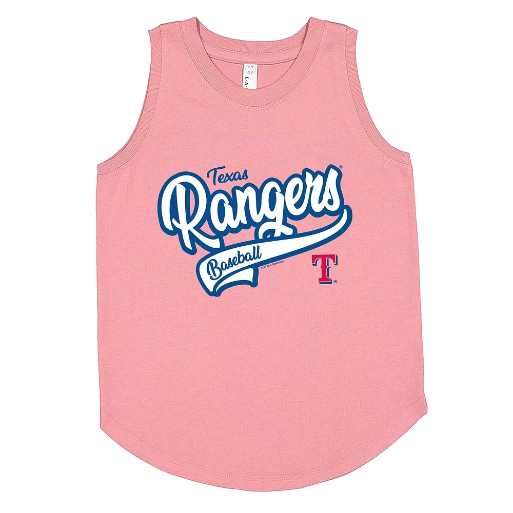 Débardeur rose doux comme un raisin pour filles Texas Rangers
