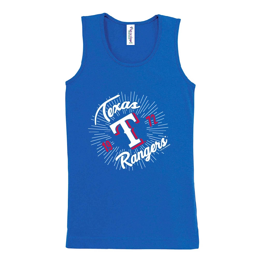 Girls Youth Soft as a Grape Royal Texas Rangers Tank Top