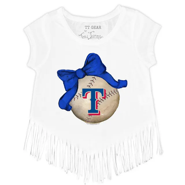 Lids Texas Rangers Tiny Turnip Girls Youth Baseball Pow Fringe T