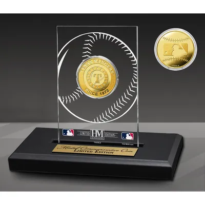 Texas Rangers Highland Mint 3'' x 5'' Acrylic Gold Coin Desk Top Display