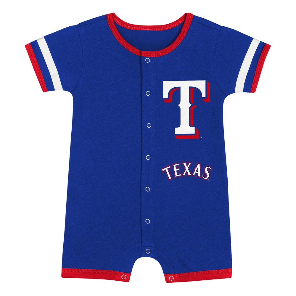Infant  Blue Texas Rangers Double Hit Coverall 2-Piece Set