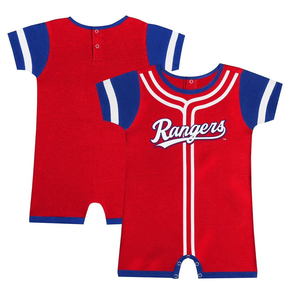 Barboteuse Fast Pitch rouge Texas Rangers Fanatics pour bébé