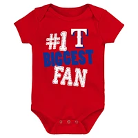 Ensemble de 3 bodys fan fanion Fanatics Texas Rangers pour bébé