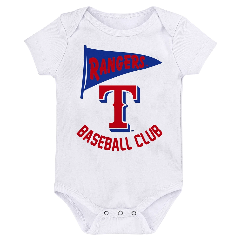 Infant Fanatics Texas Rangers Fan Pennant 3-Pack Bodysuit Set