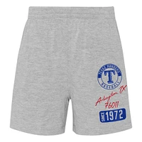 Ensemble t-shirt et short raglan Texas Rangers Ground Out Baller pour bébé rouge/gris chiné