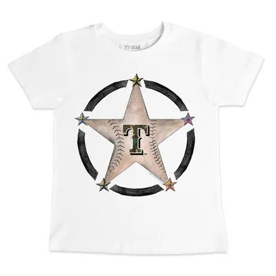 Texas Rangers Tiny Turnip Women's Military Star 3/4-Sleeve Raglan T-Shirt -  White/Royal