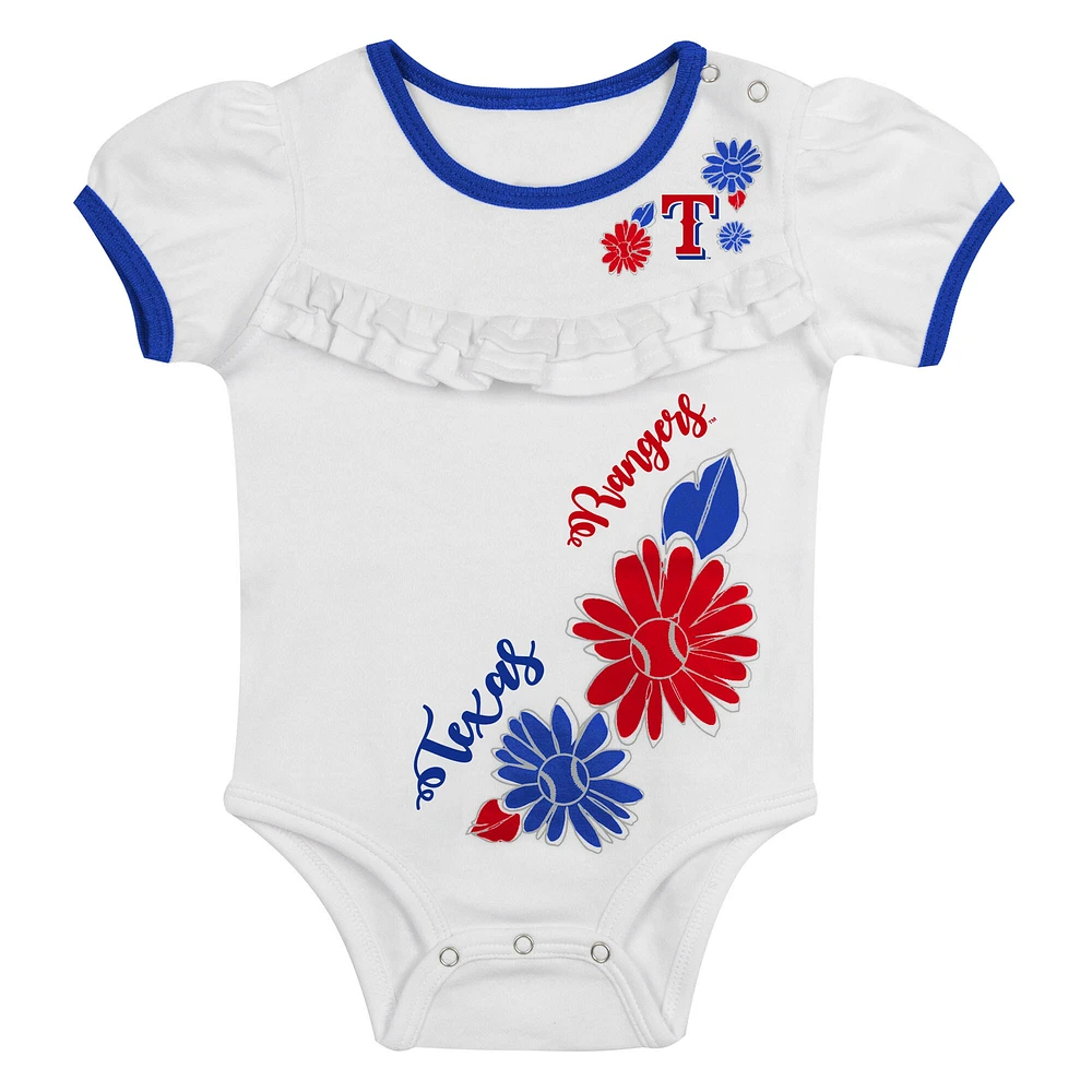 Infant  White Texas Rangers Sweet Catcher 3-Piece Headband Skirt Set