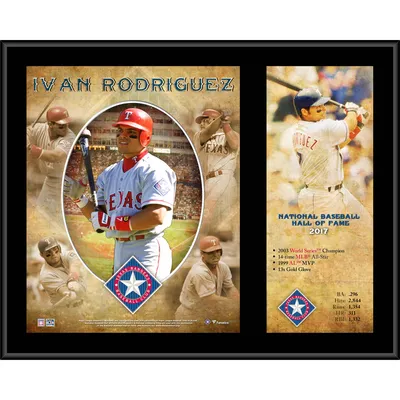 Ivan Rodriguez Texas Rangers Fanatics Authentic 12" x 15" Hall of Fame Career Profile Sublimated Plaque
