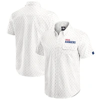 Men's Darius Rucker Collection by Fanatics  Cream Texas Rangers Printed Button-Down Top