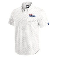 Men's Darius Rucker Collection by Fanatics  Cream Texas Rangers Printed Button-Down Top