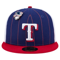 Men's New Era  Dark Blue Texas Rangers Pinstripe 59FIFTY Fitted Hat
