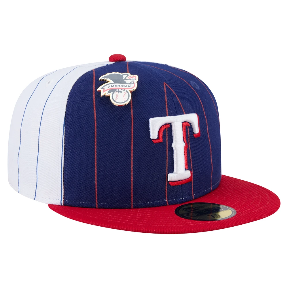 Men's New Era  Dark Blue Texas Rangers Pinstripe 59FIFTY Fitted Hat