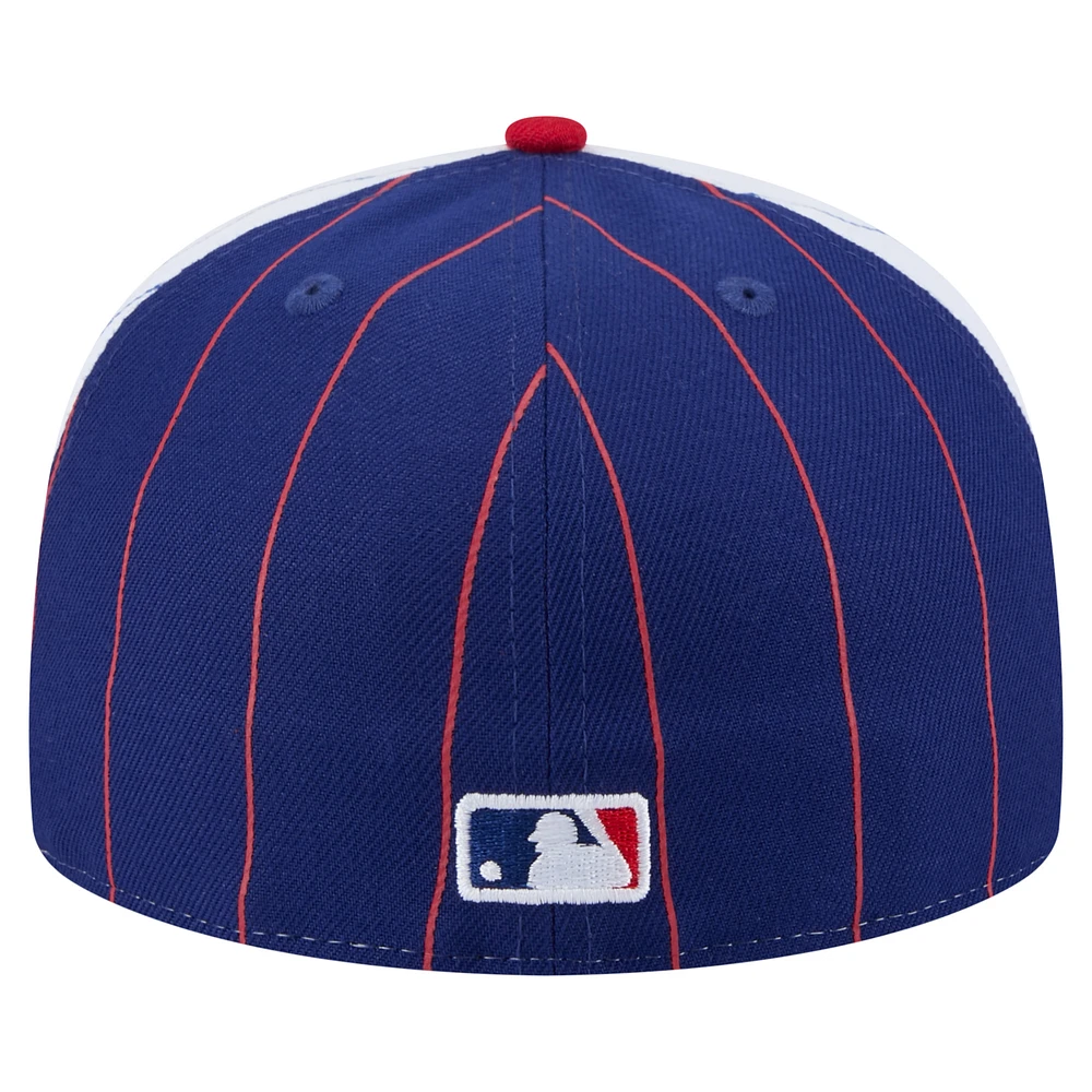 Men's New Era  Dark Blue Texas Rangers Pinstripe 59FIFTY Fitted Hat