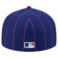 Men's New Era  Dark Blue Texas Rangers Pinstripe 59FIFTY Fitted Hat