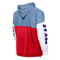 Men's New Era  Red/Light Blue Texas Rangers Color Block Full-Zip Hoodie Windbreaker