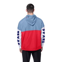 Men's New Era  Red/Light Blue Texas Rangers Color Block Full-Zip Hoodie Windbreaker
