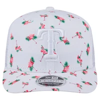 Men's New Era  White Texas Rangers Flamingo Mesh Back 9SEVENTY Stretch-Snap Hat